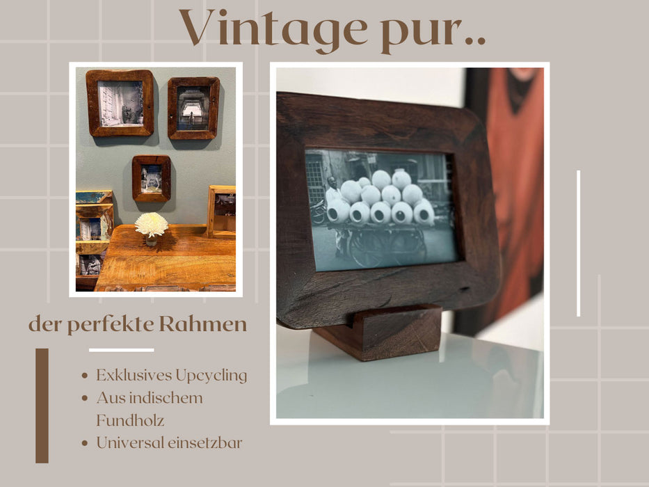 KI-generiertes Bild,Vintage Bilderrahmen Dehli 10x15cm Fotorahmen Retro
