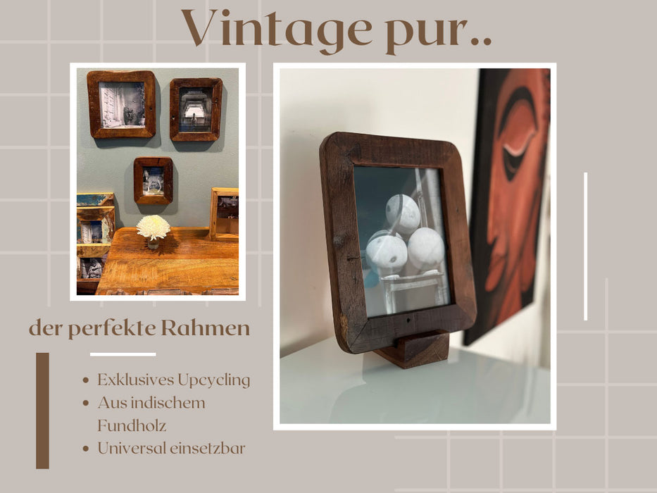 KI-generiertes Bild,Vintage Bilderrahmen Dehli 20x15cm Fotorahmen Retro