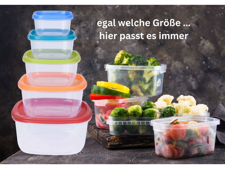 KI-generiertes Bild,5-fach Frischhaltedosen Set 225-1900ml Quadrat Deckel Gefrierdosen Vorratsdosen