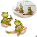 KI-generiertes Bild 2x Yoga Deko-Figuren Frösche Set 8cm Skulptur Gymnastik Feng Shui Garten Deko