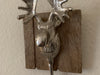 KI-generiertes Bild,2 Garderobenhaken Holz Alu Hirsch-Kopf Braun Set Wandhaken Wand-Garderobe