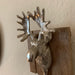 KI-generiertes Bild,2 Garderobenhaken Holz Alu Hirsch-Kopf Braun Set Wandhaken Wand-Garderobe