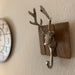 KI-generiertes Bild,2 Garderobenhaken Holz Alu Hirsch-Kopf Braun Set Wandhaken Wand-Garderobe