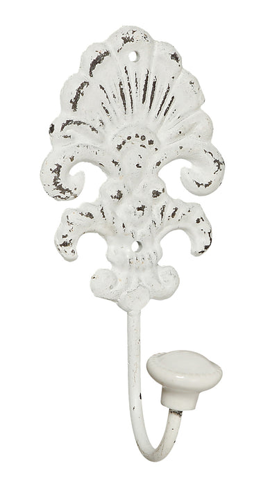 KI-generiertes Bild,2x Vintage Kleiderhaken 15x7cm Weiß Blume Garderobenhaken Wandhaken