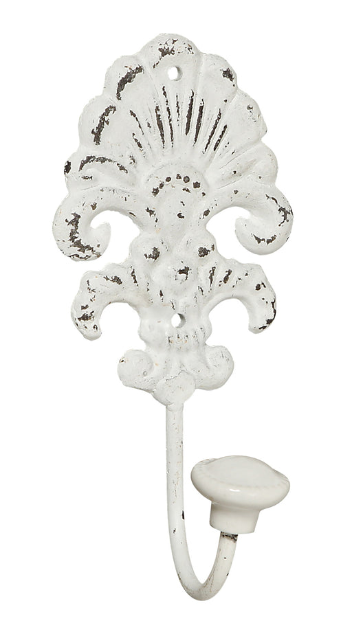 KI-generiertes Bild,2x Vintage Kleiderhaken 15x7cm Weiß Blume Garderobenhaken Wandhaken