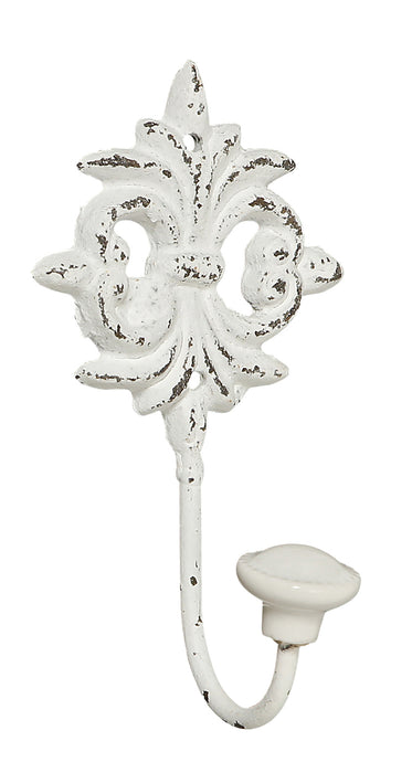 KI-generiertes Bild,2x Vintage Kleiderhaken 15x7cm Weiß Blume Garderobenhaken Wandhaken