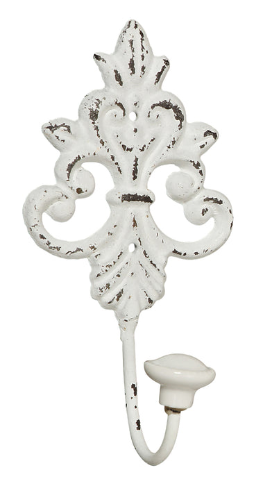 KI-generiertes Bild,2x Vintage Kleiderhaken 15x7cm Weiß Blume Garderobenhaken Wandhaken