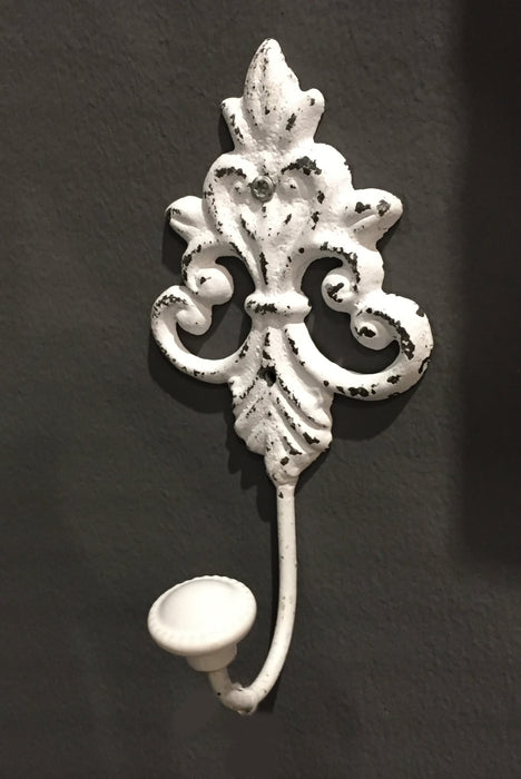 KI-generiertes Bild,2x Vintage Kleiderhaken 15x7cm Weiß Blume Garderobenhaken Wandhaken
