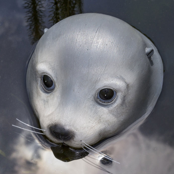 KI-generiertes Bild,Gartenteich Schwimmtier Robbe 17cm Seehund Kopf Garten-Figur Teich-Deko
