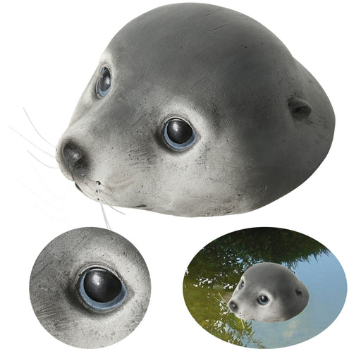 KI-generiertes Bild Gartenteich Schwimmtier Robbe 17cm Seehund Kopf Garten-Figur Teich-Deko