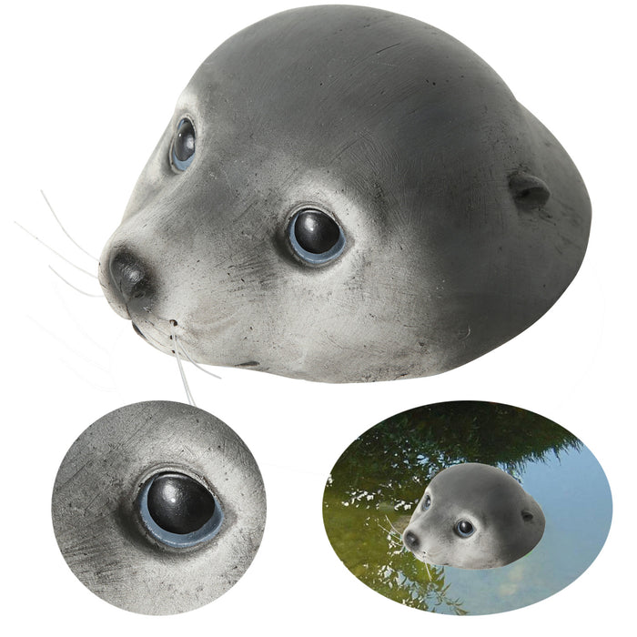 KI-generiertes Bild Gartenteich Schwimmtier Robbe 17cm Seehund Kopf Garten-Figur Teich-Deko
