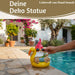 KI-generiertes Bild,XL Deko Figur Gartenzwerg Gelb sitzend 17cm Gnom Skulptur Gartenstatue Statue Objekt