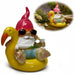KI-generiertes Bild XL Deko Figur Gartenzwerg Gelb sitzend 17cm Gnom Skulptur Gartenstatue Statue Objekt