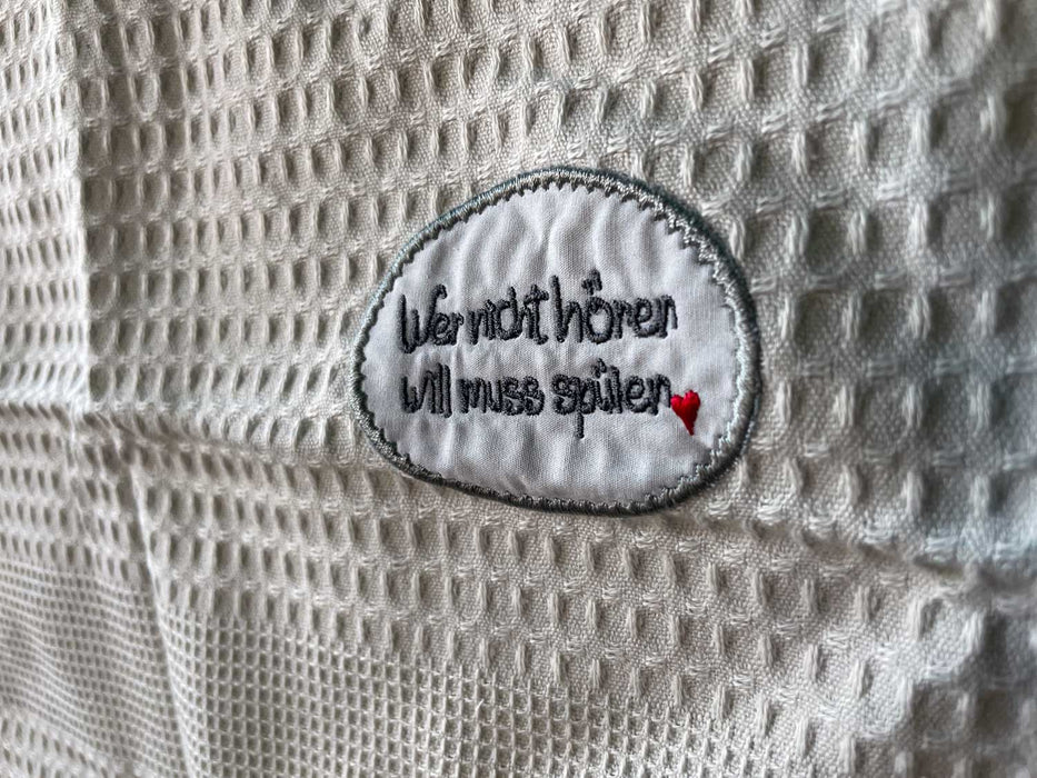 KI-generiertes Bild,Geschirrtuch 40x70cm "hören will muss spülen" 100% Baumwolle Geschirr Handtuch