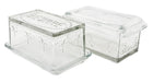 KI-generiertes Bild,Vintage Glas Butterdose 16x10cm 2tlg. Deckel Beurre Butterglocke Butterschale