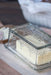 KI-generiertes Bild,Vintage Glas Butterdose 16x10cm 2tlg. Deckel Beurre Butterglocke Butterschale
