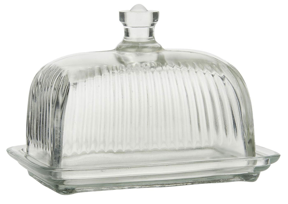 KI-generiertes Bild,Vintage Glas Butterdose 17x12cm 2tlg. Deckel Beurre Butterglocke Butterschale