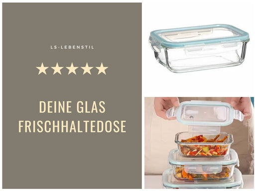 KI-generiertes Bild,Glas Frischhaltedose Cook & Lock 1480ml mit Deckel Lebensmittel Mikrowelle Gefrierbox