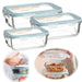 KI-generiertes Bild Glas Frischhaltedose Cook & Lock 3´er Set  mit Deckel Lebensmittel Mikrowelle Gefrierbox