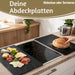 KI-generiertes Bild,2´er Set ESG Glas Herdabdeckplatten Schiefer 52x30cm Glasschneidebrett Schneidebrett