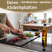 KI-generiertes Bild,2´er Set ESG Glas Herdabdeckplatten Schiefer 52x30cm Glasschneidebrett Schneidebrett