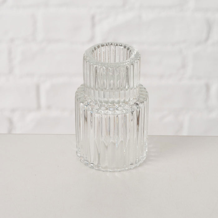 KI-generiertes Bild,3er Set Glas Kerzenständer Klar 7cm Kerzenhalter für Stabkerzen Teelichter