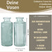 KI-generiertes Bild,4x Retro Glas Vase 14cm Salbei Grün Set Blumenvase Deko Tischvase Väschen