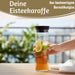 KI-generiertes Bild,2x Glas Flasche Wasserkaraffe 1L Borosilikatglas Deckel Sieb Karaffe Krug Flasche
