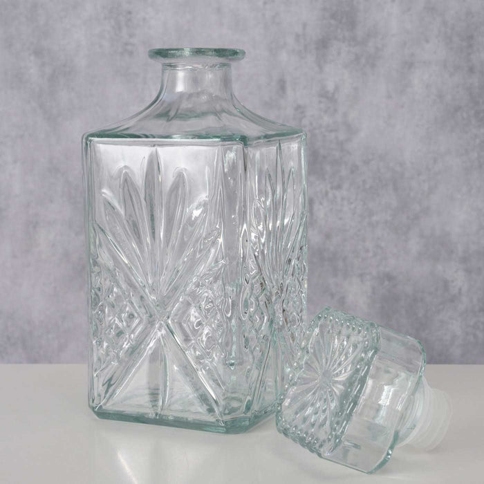 KI-generiertes Bild,Glaskaraffe Kristall Whisky Karaffe 950ml Dekanter für Whiskey Cognac Rum Gin