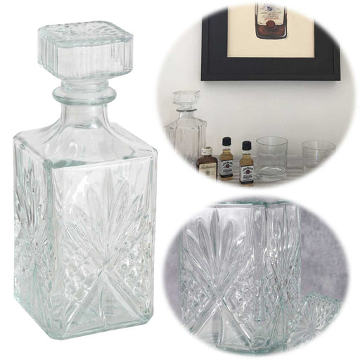 KI-generiertes Bild Glaskaraffe Kristall Whisky Karaffe 950ml Dekanter für Whiskey Cognac Rum Gin