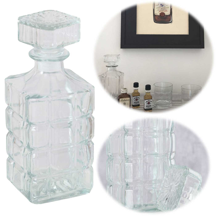 KI-generiertes Bild Glaskaraffe Kristall Whisky Karaffe 900ml Dekanter für Whiskey Cognac Rum Gin