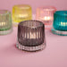 KI-generiertes Bild,2x Glas Teelichthalter Set 7x8cm Ibiza Grau Teelichtglas Windlicht-Halter
