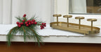 KI-generiertes Bild,Antike Kerzenschale Eisen 48cm Gold Stumpenkerze Kerzenständer Kerzenleiste