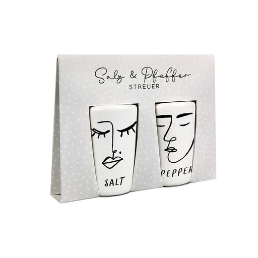 KI-generiertes Bild,2-fach Salzstreuer Pfefferstreuer Salt & Pepper Creme Weiß 6cm Porzellan
