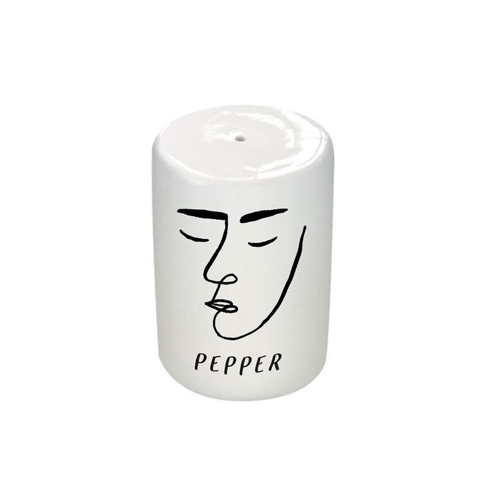 KI-generiertes Bild,2-fach Salzstreuer Pfefferstreuer Salt & Pepper Creme Weiß 6cm Porzellan