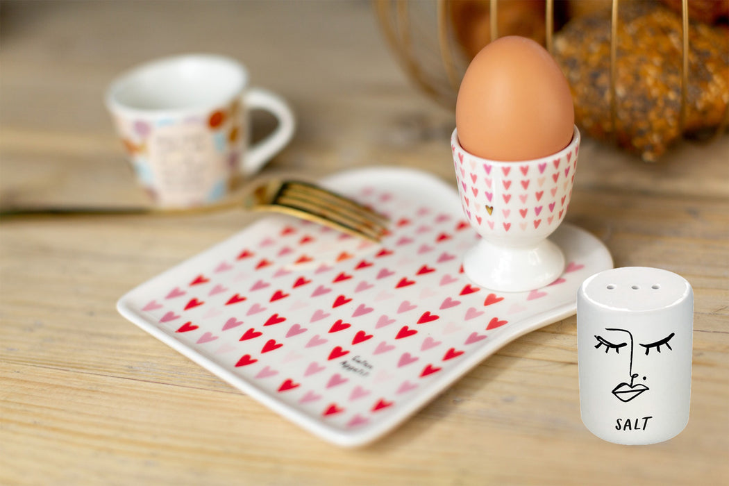 KI-generiertes Bild,2-fach Salzstreuer Pfefferstreuer Salt & Pepper Creme Weiß 6cm Porzellan
