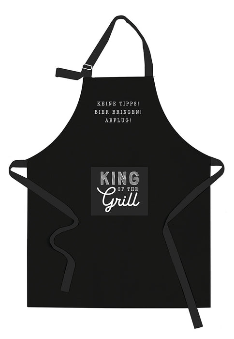 KI-generiertes Bild,Grillschürze BBQ "King of the Grill" Kochschürze mit Tasche 85x65cm Baumwolle