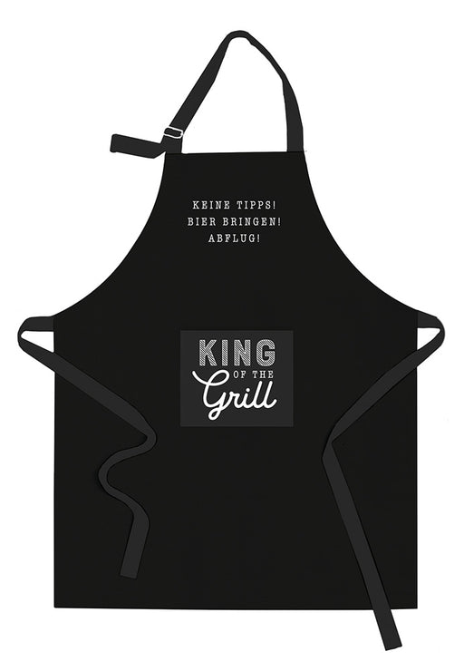 KI-generiertes Bild,Grillschürze BBQ "King of the Grill" Kochschürze mit Tasche 85x65cm Baumwolle