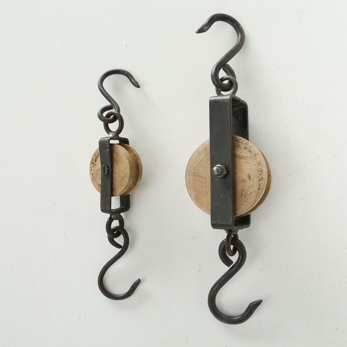 KI-generiertes Bild,Loft Flaschenzug 20-27cm 2´er Set Wandhaken Deckenhaken Schiffsblock Umlenkrolle