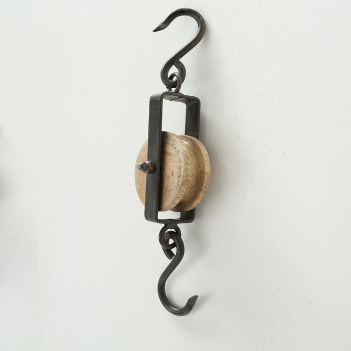 KI-generiertes Bild,Loft Flaschenzug 20-27cm 2´er Set Wandhaken Deckenhaken Schiffsblock Umlenkrolle