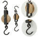 KI-generiertes Bild Loft Flaschenzug 20-27cm 2´er Set Wandhaken Deckenhaken Schiffsblock Umlenkrolle