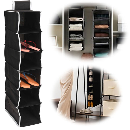 KI-generiertes Bild Hänge-Organizer 6 Fächer Hängeregal 84x30x15cm Schuhregal Hänge-Aufbewahrung