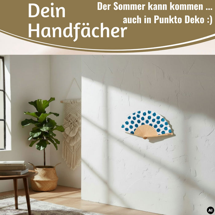 KI-generiertes Bild,Handfächer Holz Stoff Fächer "Cool Vibes Only" Schwarz faltbar Faltfächer