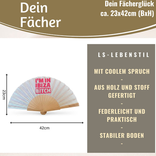 KI-generiertes Bild,Handfächer Holz Stoff Fächer "Karma Baby" Gelb Lila faltbar Faltfächer