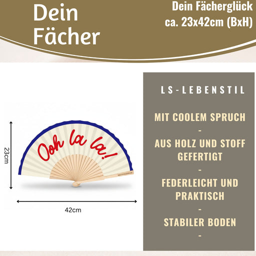 KI-generiertes Bild,Handfächer Holz Stoff Fächer "Karma Baby" Gelb Lila faltbar Faltfächer