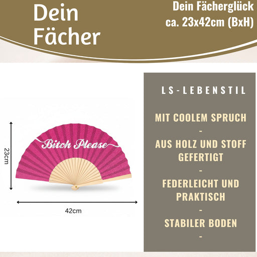 KI-generiertes Bild,Handfächer Holz Stoff Fächer "Karma Baby" Gelb Lila faltbar Faltfächer