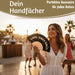 KI-generiertes Bild,Handfächer Holz Stoff Fächer "Cool Vibes Only" Schwarz faltbar Faltfächer