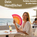 KI-generiertes Bild,Handfächer Holz Stoff Fächer "Geh mir aus der Sonne" Pink faltbar Faltfächer
