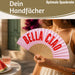 KI-generiertes Bild,Handfächer Holz Stoff Fächer "Cool Vibes Only" Schwarz faltbar Faltfächer