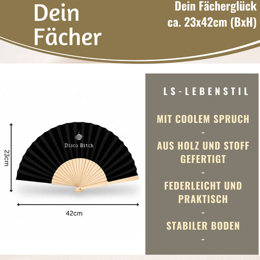 KI-generiertes Bild,Handfächer Holz Stoff Fächer "Karma Baby" Gelb Lila faltbar Faltfächer